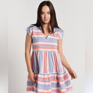 Lemlem Fiesta Beachy vacay cotton dress. Striped Multicolor. Size large.